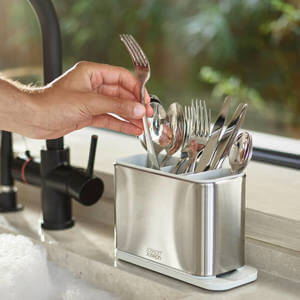 Jospeh Joseph Surface™ Stainless Steel Cutlery Drainer in Stone